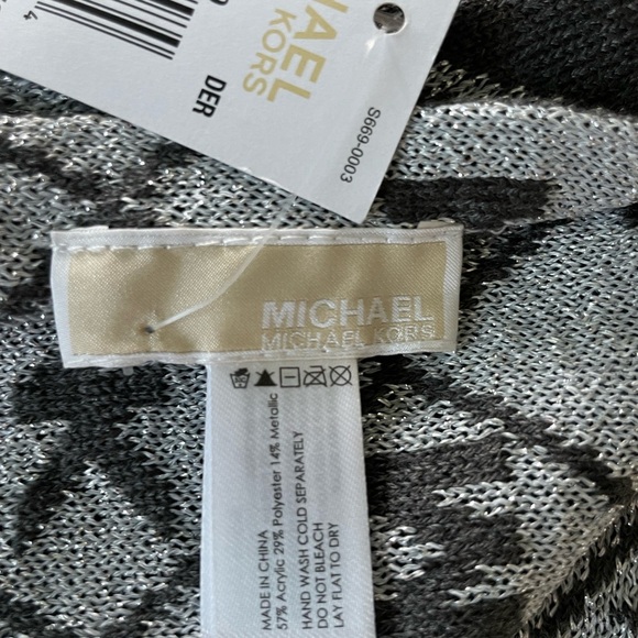Michael Kors Gray and Black Geometric Scarf - Picture 8 of 8
